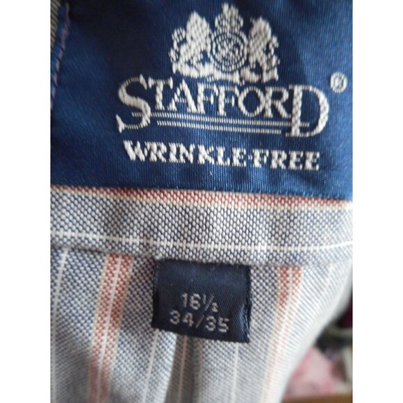 Stafford wrinkle free Cotton blend Striped Shirt - Picture 2 of 7